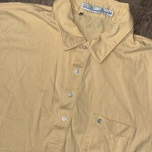 Criquet Classic Cotton Players Polo Mens XL Slim Fit Yellow Stretch Short Sleeve